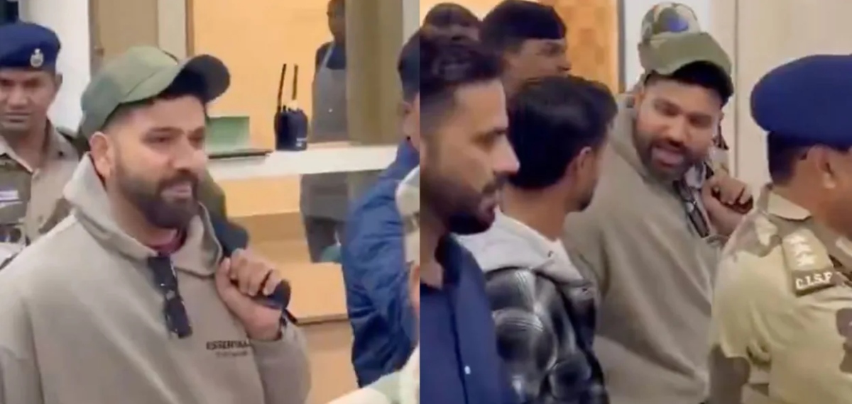 'ഭായ്, ഇതും നമ്മുടെ സുഹൃത്താണ്'; എയർപോർട്ടിൽ മുൻ താരത്തെ പിടിച്ചുമാറ്റിയ സെക്യൂരിറ്റിമാരോട് രോഹിത്, വീഡിയോ