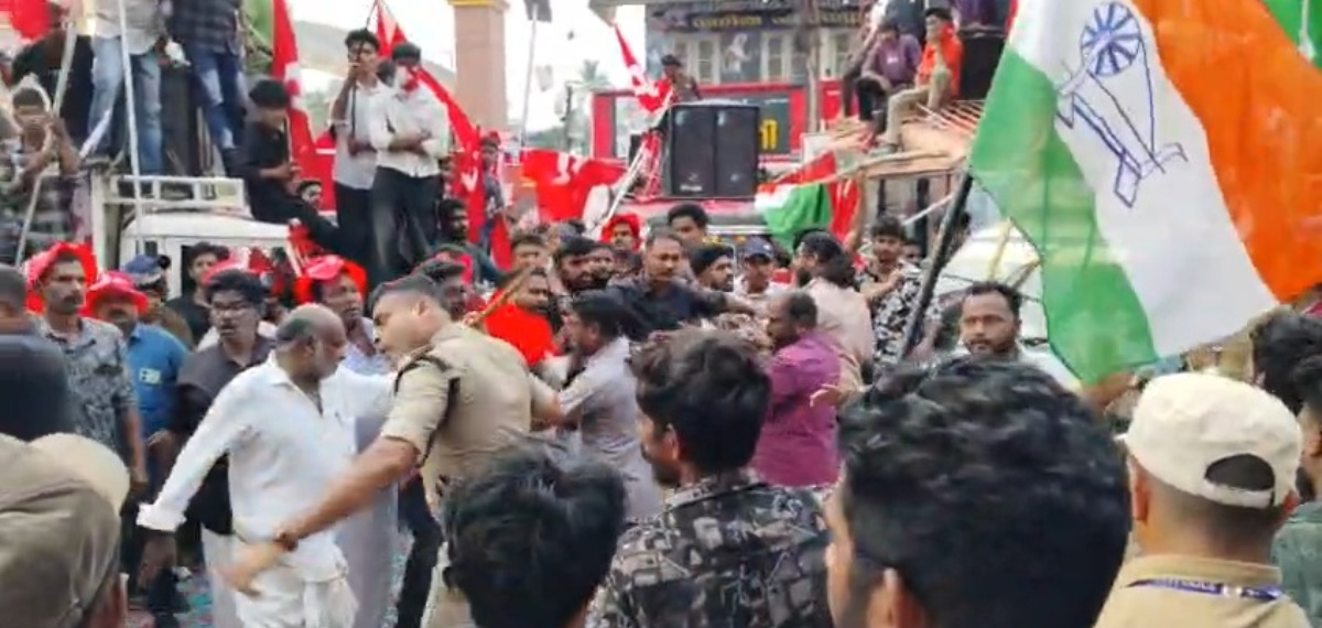 പോത്തൻകോട് കലാശക്കൊട്ടിനിടെ എൽഡിഎഫ് - യുഡിഎഫ് സംഘർഷം