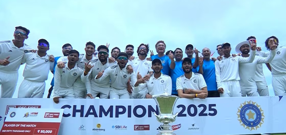 ദുലീപ് ട്രോഫി; ദക്ഷിണമേഖലയെ ആറ് വിക്കറ്റിന് തോൽപ്പിച്ച് മധ്യമേഖല ചാംപ്യന്മാർ