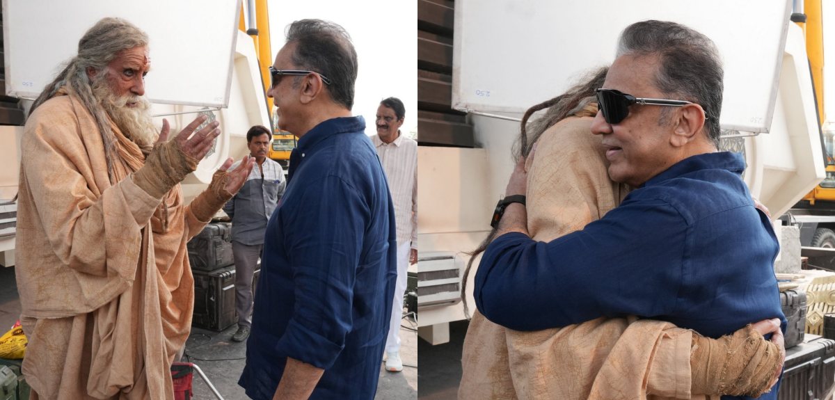 രക്ഷകനും വില്ലനും നേർക്കുനേർ, പരസ്പരം വാരിപുണർന്ന് അമിതാഭ് ബച്ചനും കമൽ ഹാസനും; കൽക്കി 2 ചിത്രീകരണം ആരംഭിച്ചു