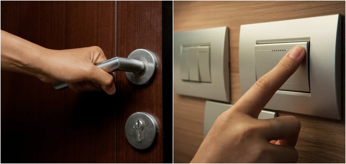 Using door handles and switches