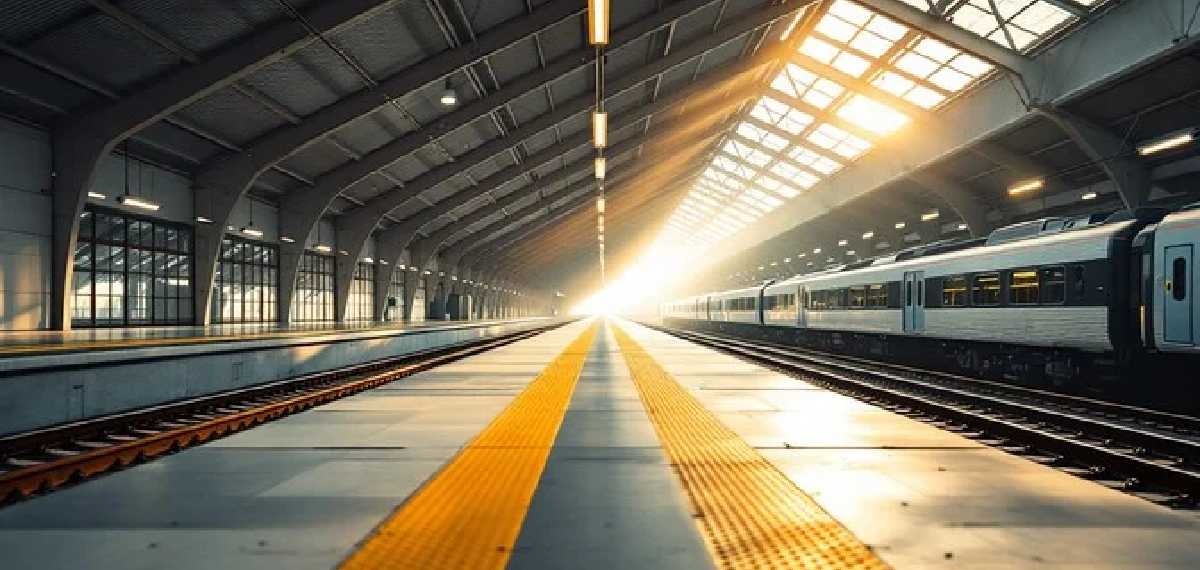 yellow lines railway platform