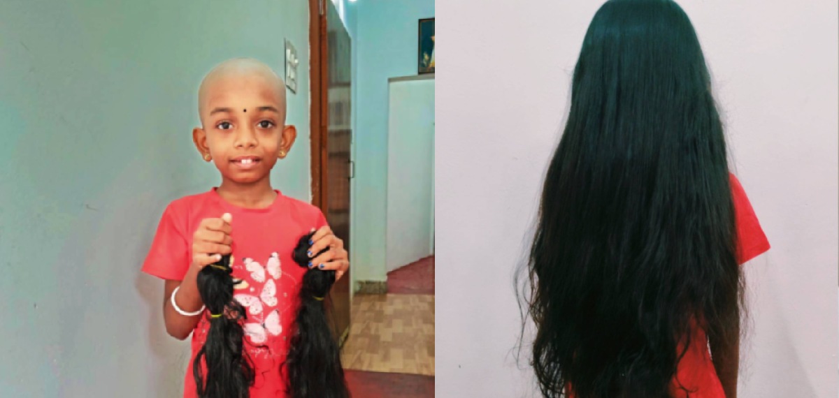 'മുടി വെട്ടുന്നതിന്റെ തുടക്കം മുതൽ മുഖത്ത് ചിരി നിറഞ്ഞുനിന്നു'; കാൻസർ രോഗികൾക്കായി മുടി നൽകി കുഞ്ഞ് ആമ്പൽ