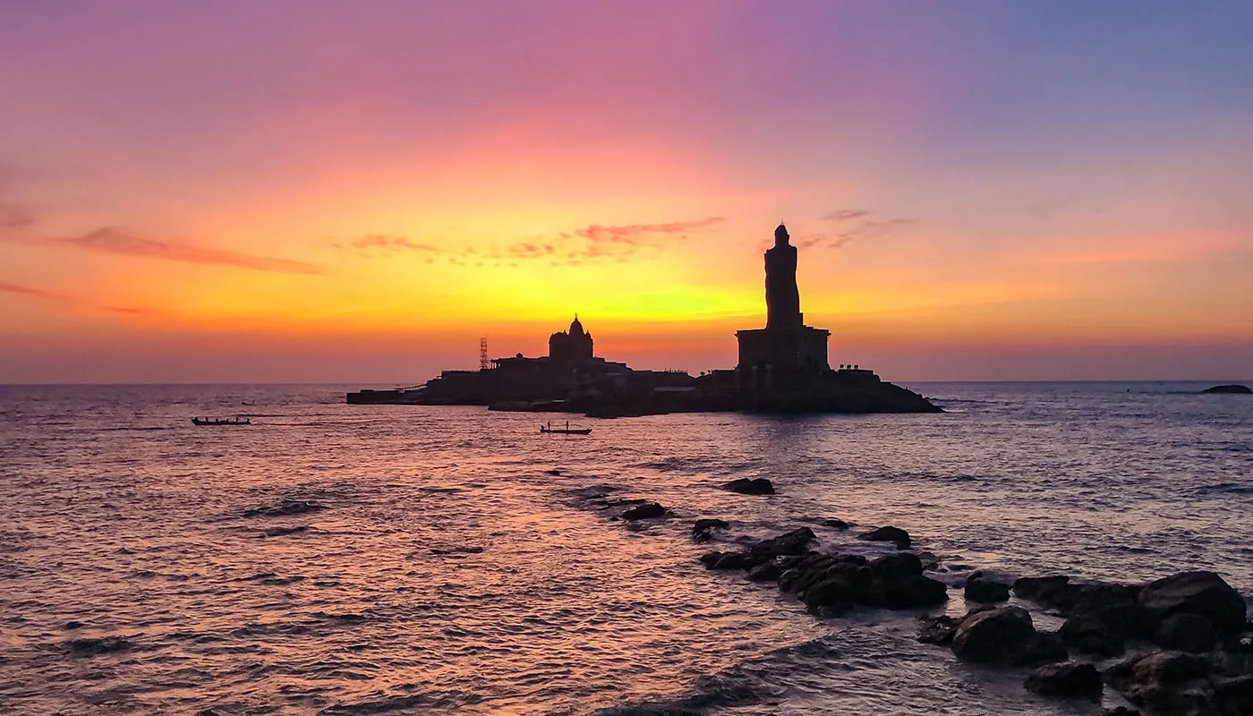 sunset in Kanyakumari