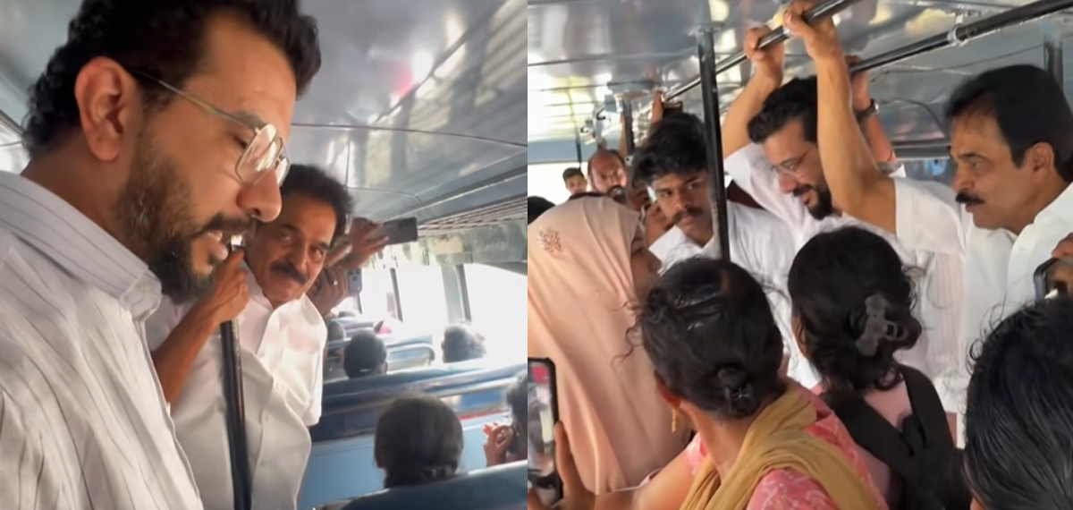 'മെയ് 15 മുതൽ സൗജന്യ യാത്രയാണ് ട്ടോ'; KSRTCയിൽ ഇന്ദിര ഗ്യാരണ്ടി പ്രചാരണവുമായി കെ സിയും രമേശ് പിഷാരടിയും