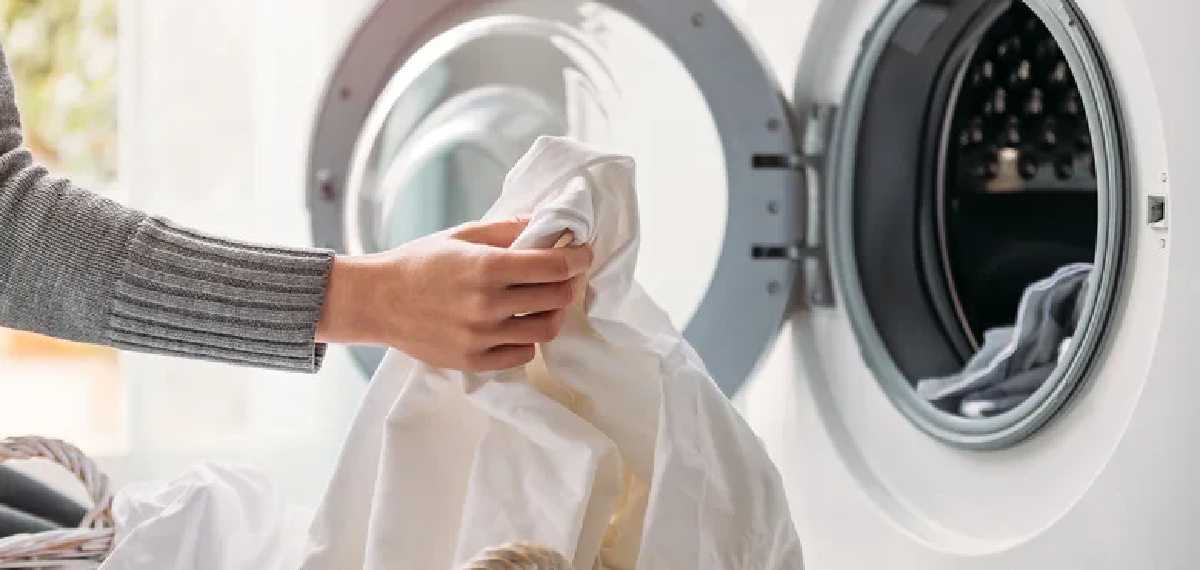 shower with the washing machine on