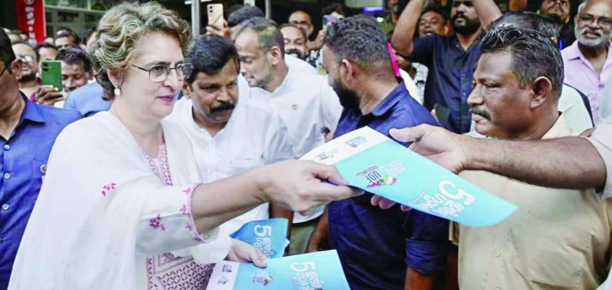 'യുഡിഎഫ് സ്ഥാനാര്‍ത്ഥിക്ക് വോട്ട് ചെയ്യണേ'; അങ്ങാടിയിലിറങ്ങി മലയാളത്തില്‍ വോട്ട് ചോദിച്ച് പ്രിയങ്ക ഗാന്ധി