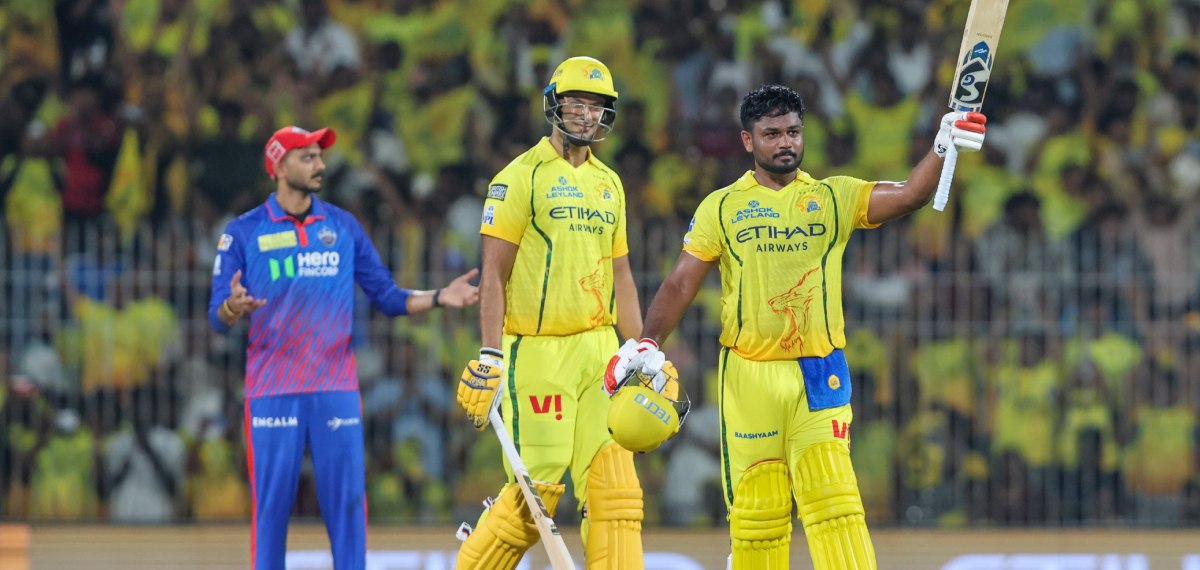 ചെപ്പോക്കില്‍ സഞ്ജുവിന്റെ ഉയിർത്തെഴുന്നേല്‍പ്പ്; ഡല്‍ഹിക്ക് മുന്നില്‍ കൂറ്റൻ വിജയലക്ഷ്യമുയർത്തി സിഎസ്കെ