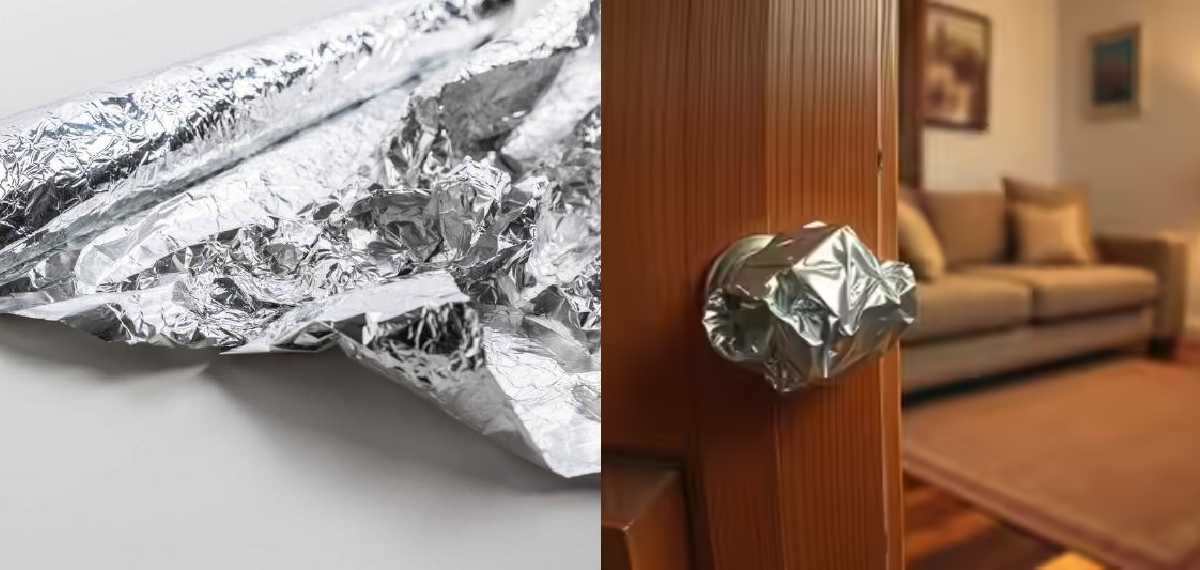 wrap door knobs with aluminium foil