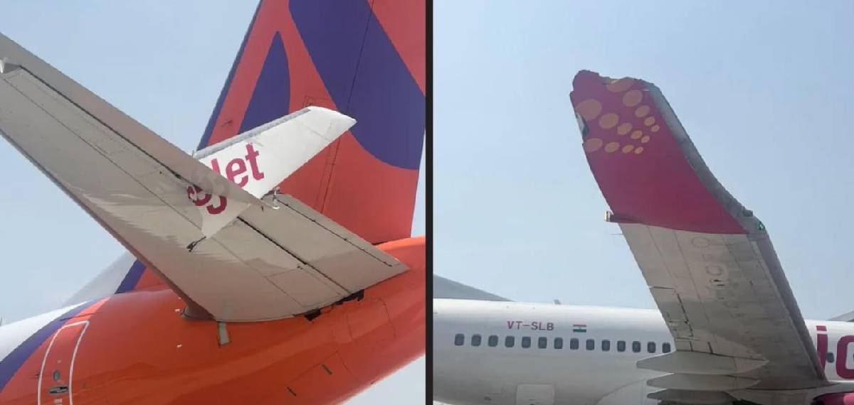 വിമാനങ്ങള്‍ കൂട്ടിയിടിച്ചു; സംഭവം ഡൽഹി വിമാനത്താവളത്തിൽ