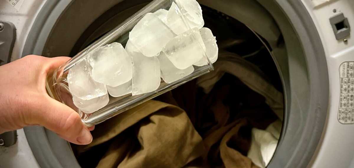 ice cubs  in washing machine dryer