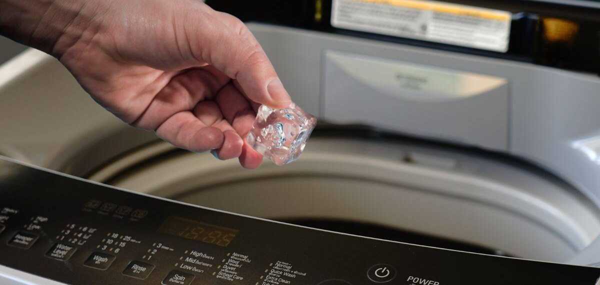 ice cubs  in washing machine dryer