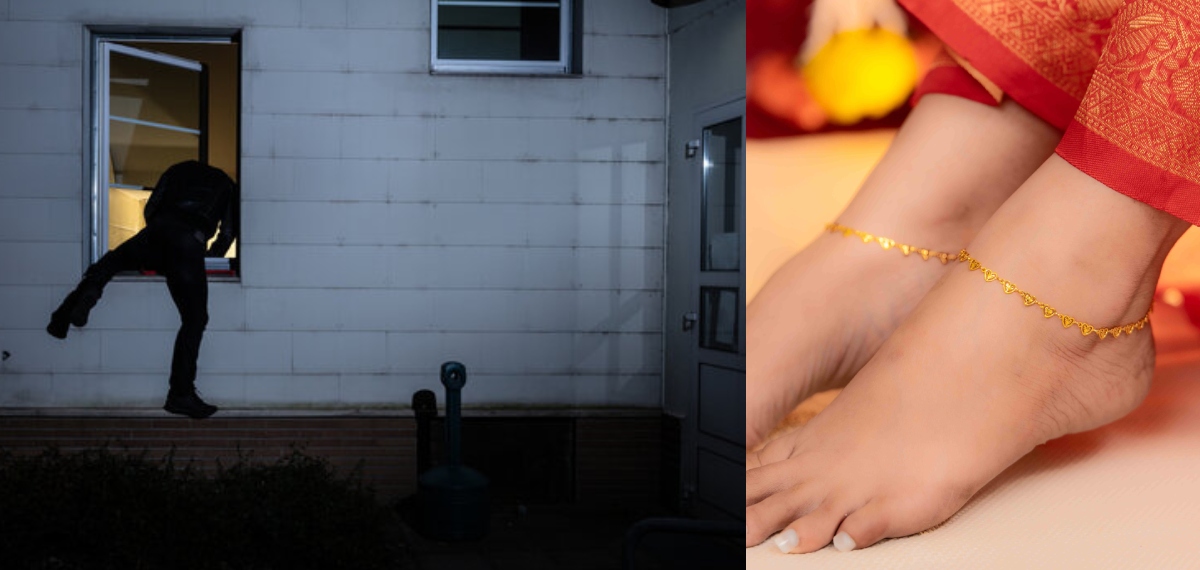 ചൂട് കാരണം ജനൽ തുറന്നിട്ട് ഉറങ്ങി; യു​വ​തി​യു​ടെ മൂ​ന്നേ മു​ക്കാ​ൽ പ​വ​ന്‍റെ പാ​ദ​സ​രം മോ​ഷ്ടി​ച്ച് കള്ളൻ