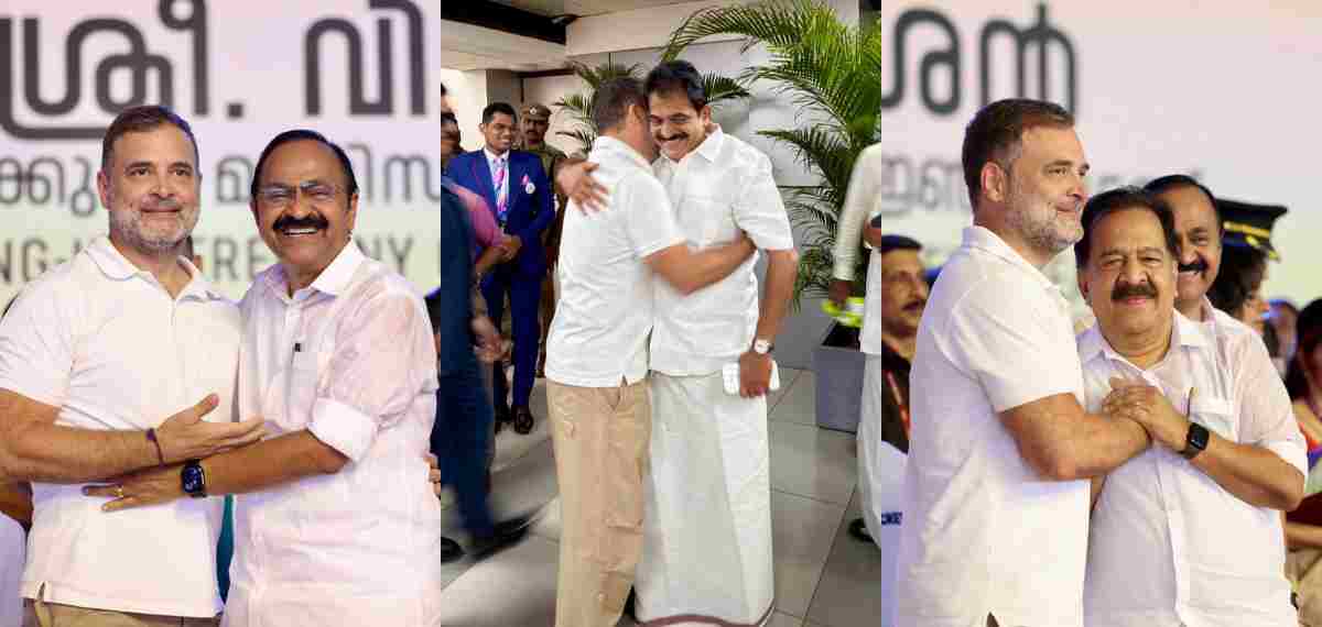വി ഡി സതീശന് മന്ത്രിസഭയ്ക്ക് ആശംസകള് നേര്ന്ന് രാഹുല്; പ്രചാരണം നയിച്ച കെ സിക്ക് നന്ദിയെന്നും കുറിപ്പ്