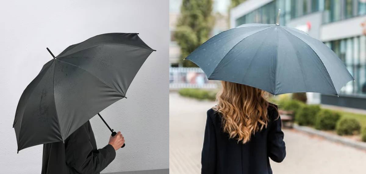 people using black umbrellas