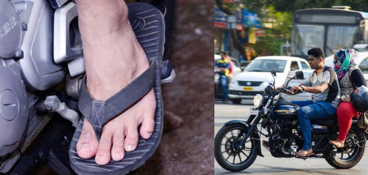 riding two wheeler wear slippers