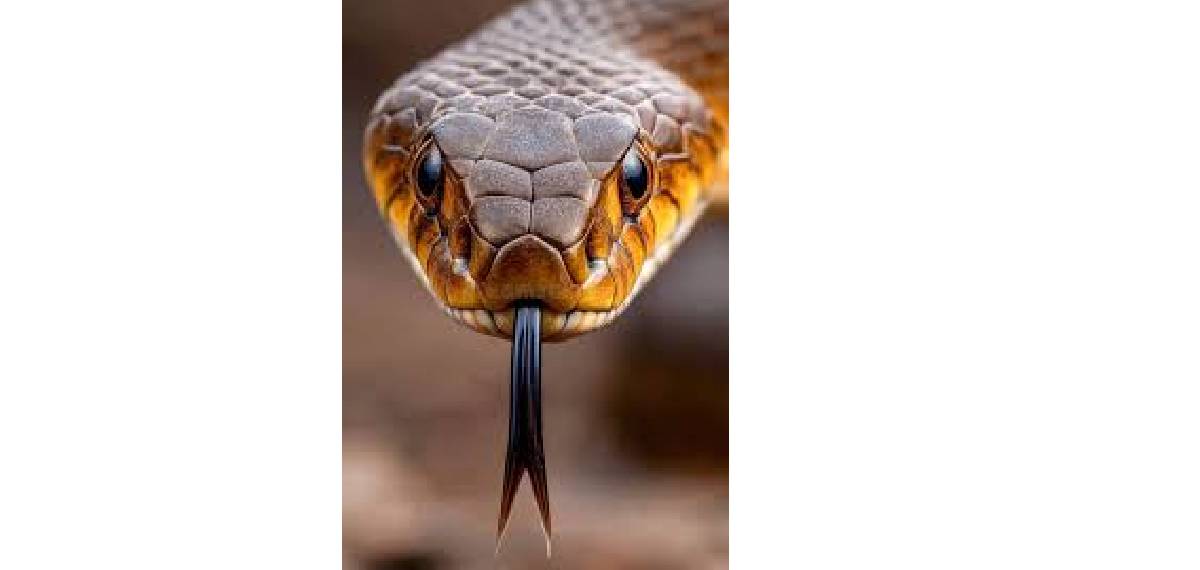 snake stick out its tongue