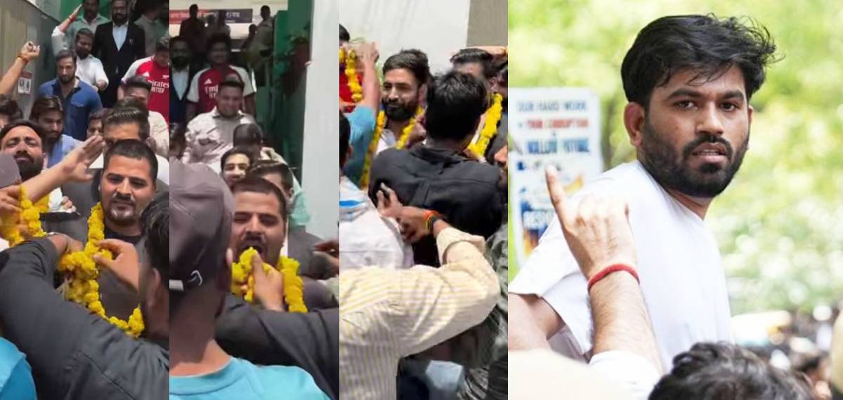 സിജെപി സ്ഥാപകന് അഭിജീത് ദീപ്കെയെ ആക്രമിച്ച പ്രതികളെ ജയ് ശ്രീറാം വിളിച്ച് മാലയിട്ട് സ്വീകരിച്ച് ആള്ക്കൂട്ടം