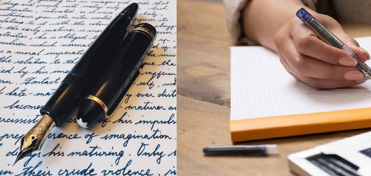 blue and black ink pen for students