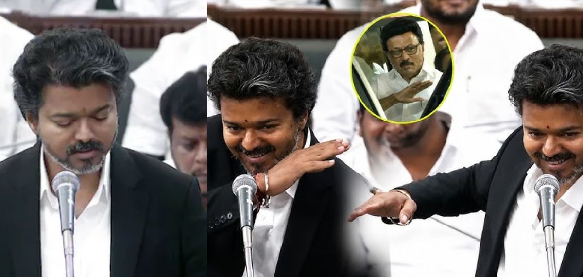 'ഈവിള്സ് ഈവിള്സ് എന്ന് ഡെവിള്സ് പറയരുത്'; സ്റ്റാലിന്റെ കൈ വീശല് അനുകരിച്ച് വിമര്ശനവുമായി വിജയ്