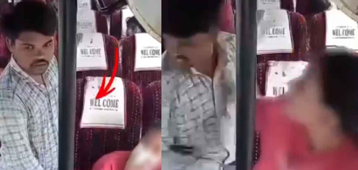 ബസില്വെച്ച് ലൈംഗികാതിക്രമം നടത്തിയ ആളുടെ മുഖത്തടിച്ച് യുവതി; സിസിടിവി ദൃശ്യം പുറത്ത്