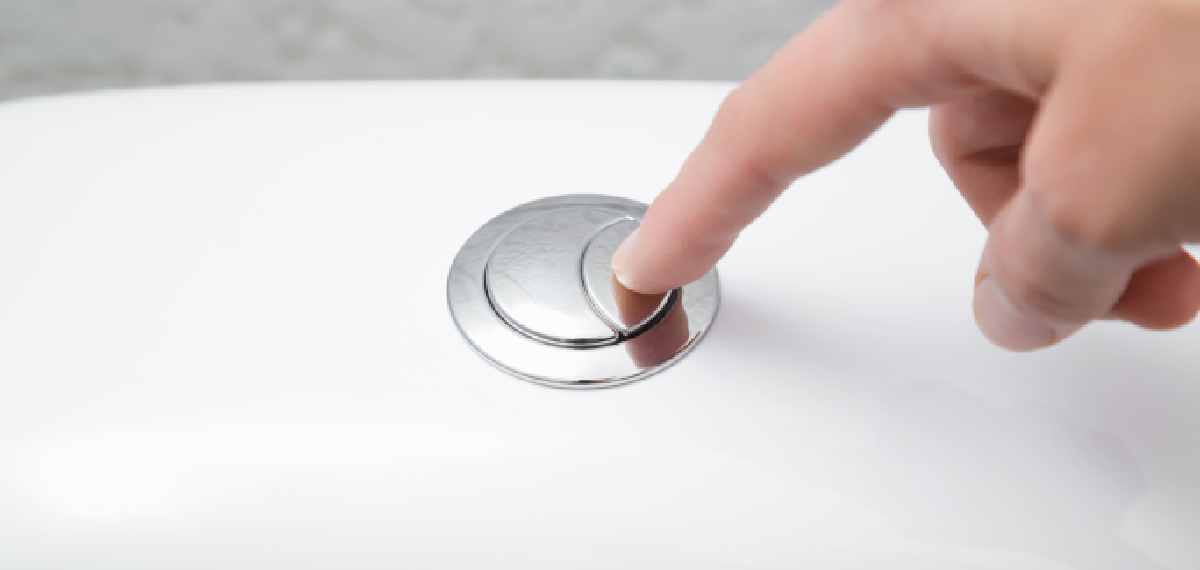 flushing the toilet