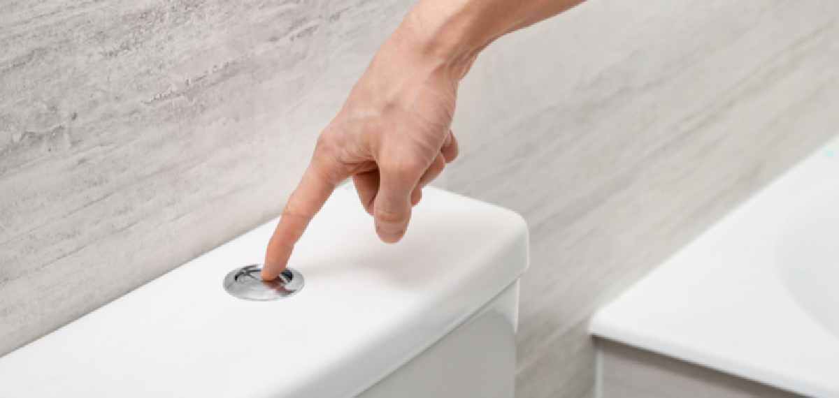 flushing the toilet