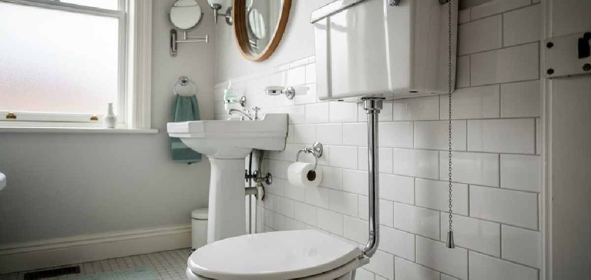 flushing the toilet