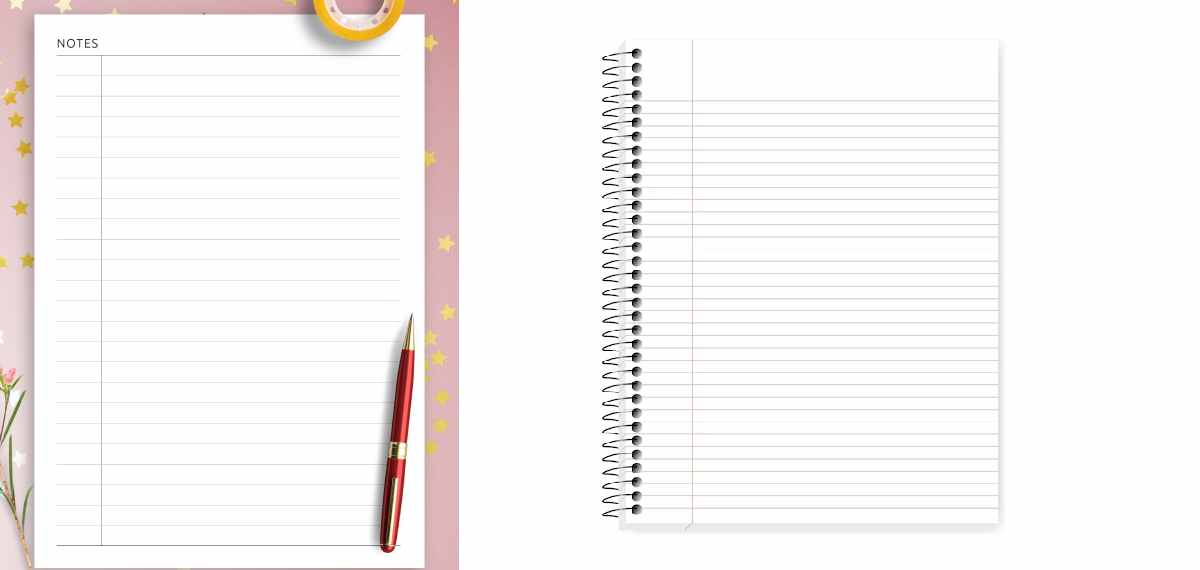 margins in notebooks begin