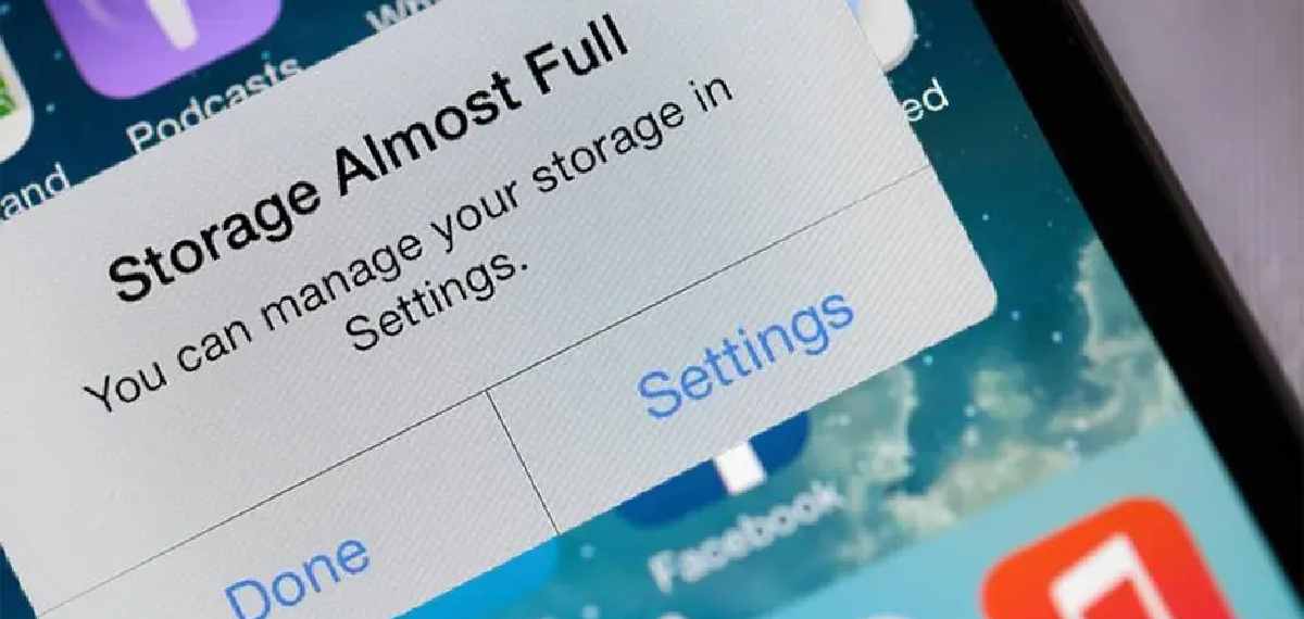 phone's storage becoming full