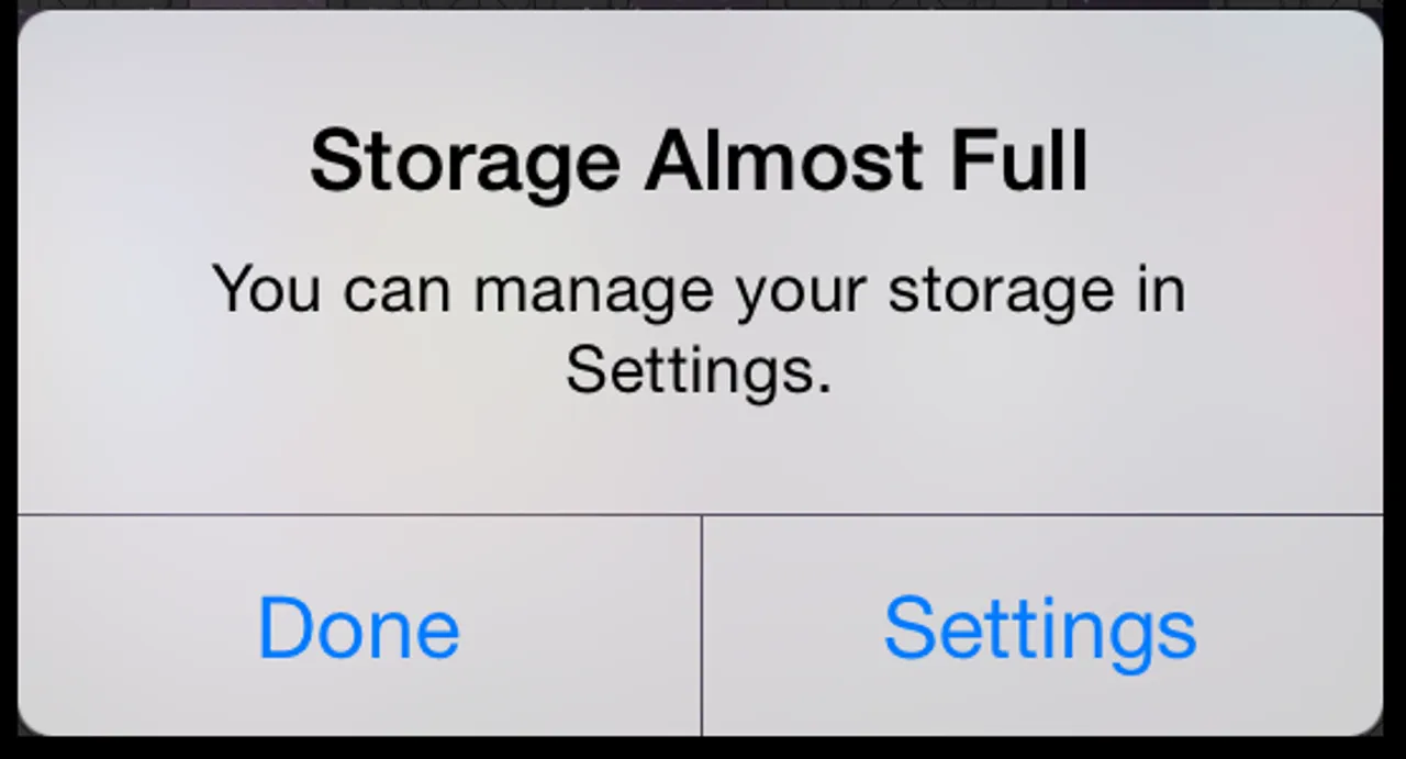phone's storage becoming full