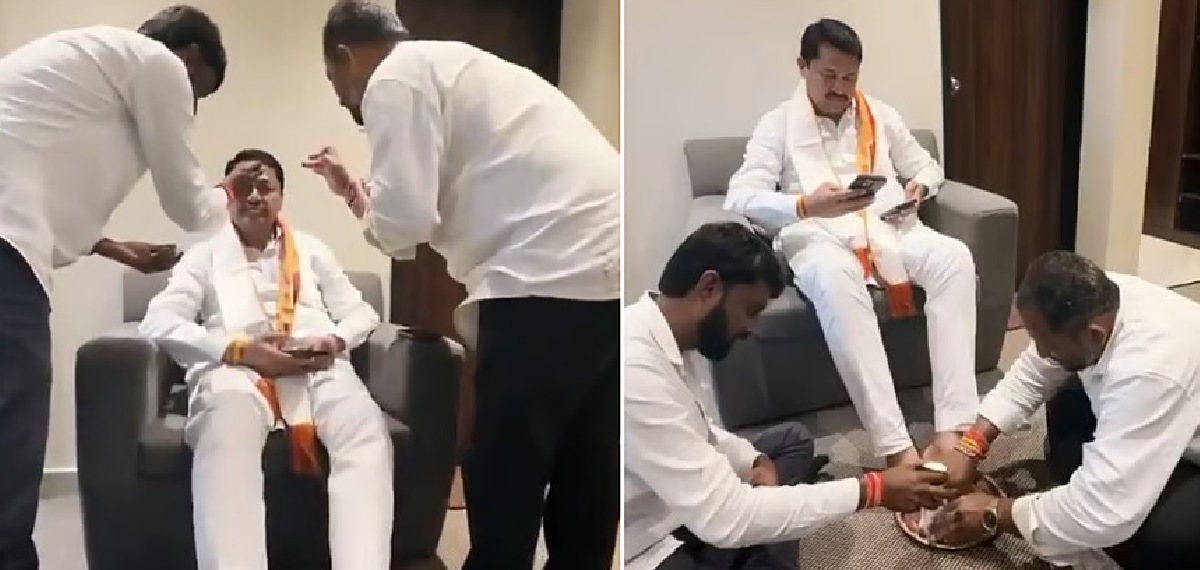 ഗുരുപൂര്ണിമ ദിനത്തില് കോണ്ഗ്രസ് നേതാവ് നാന പട്ടോളെയുടെ കാൽ കഴുകി അനുയായികള്; വ്യാപക വിമര്ശനം