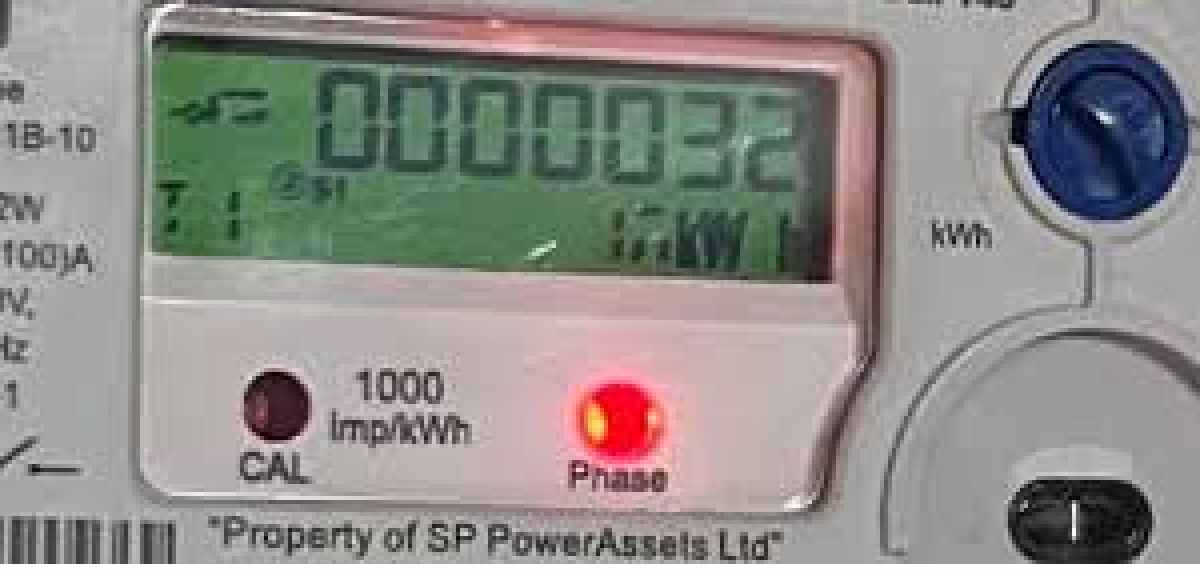  red light on the electricity meter 