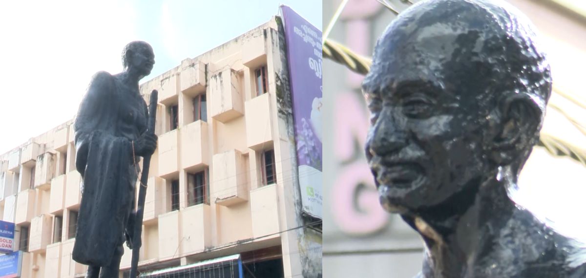 സ്വാതന്ത്ര്യ ദിനാഘോഷം നടക്കാനിരിക്കെ പത്തനംതിട്ട സെന്‍ട്രൽ ജംഗ്ഷനിലെ ഗാന്ധി പ്രതിമയുടെ കണ്ണട മോഷണം പോയി