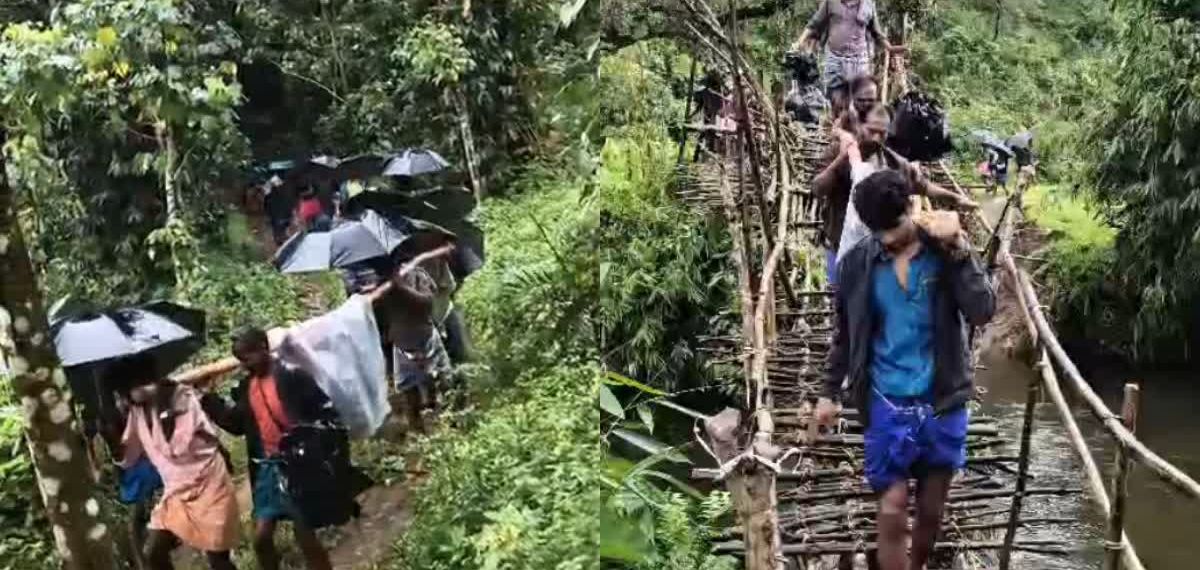 ദുരിതം എന്ന് അവസാനിക്കും? ഇടുക്കി ഇടമലക്കുടിയില് വീണ്ടും രോഗിയെ തുണിയില് ചുമന്ന് ആശുപത്രിയില് എത്തിച്ചു