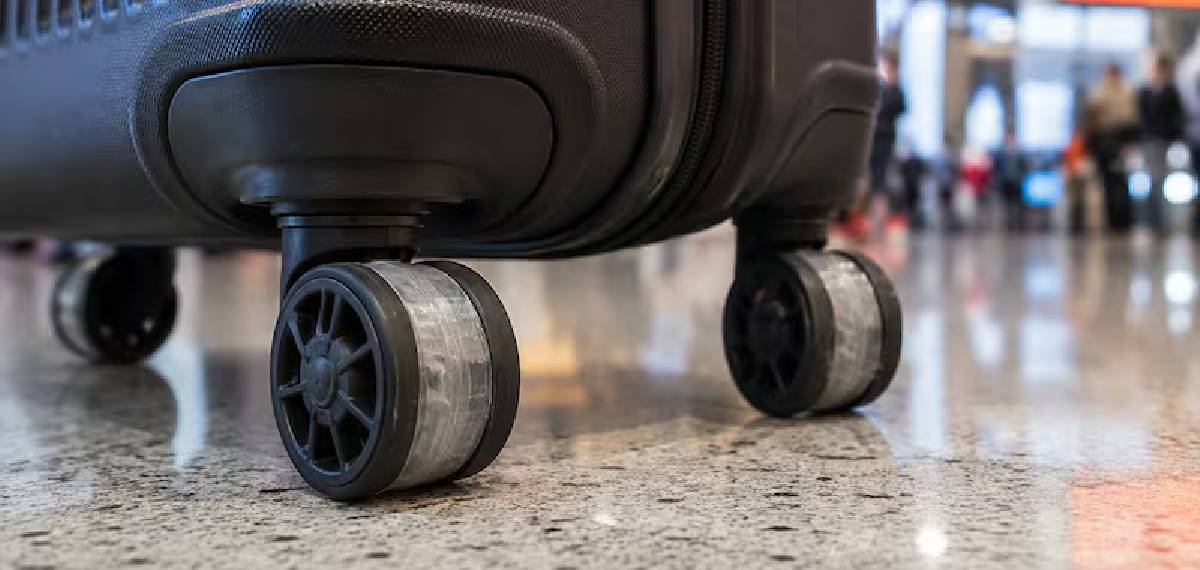 put tape on suitcase wheels