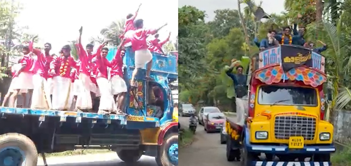 ഓണാഘോഷത്തിനിടെ അപകടകരമായ റോഡ്ഷോ; ലൈസന്സ് സസ്പെന്ഡ് ചെയ്ത് മോട്ടോര് വാഹന വകുപ്പ്