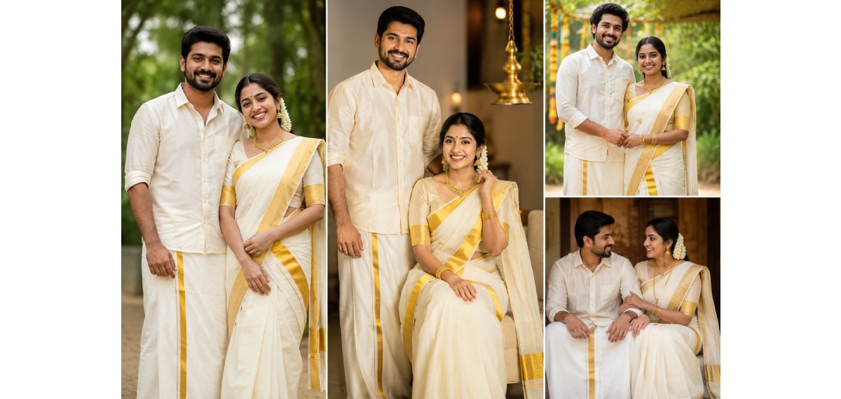 onam kasavu sari