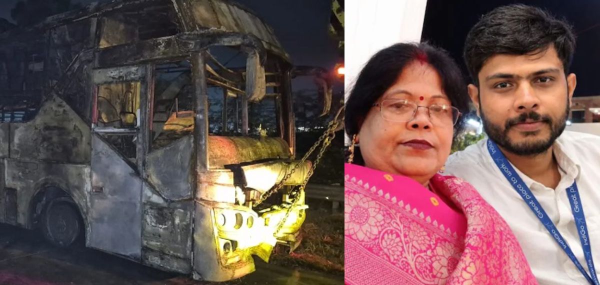 നടക്കാനാവാത്ത അമ്മയെ രക്ഷിക്കാന്‍ ഒപ്പം നിന്ന് മകനും; ബസ് തീപിടിത്തത്തില്‍ ഇരുവര്‍ക്കും ദാരുണാന്ത്യം
