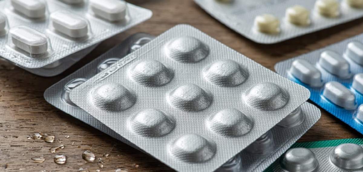 tablets packed in aluminium foil strips