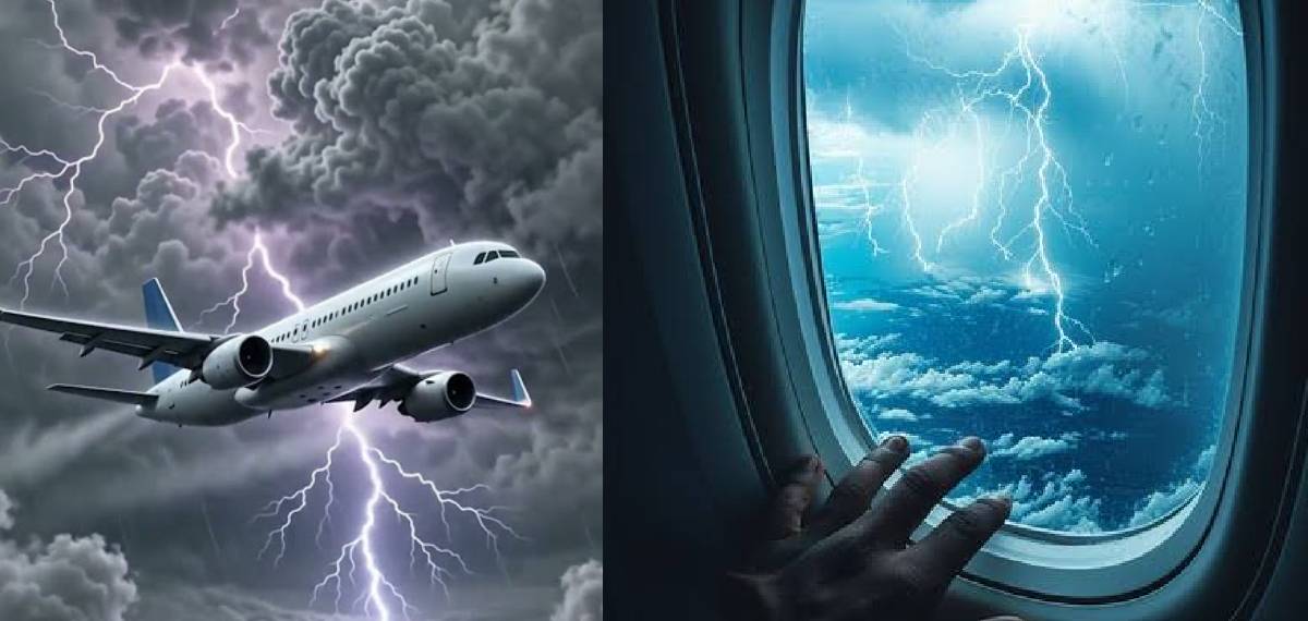  lightning strikes the aircraft