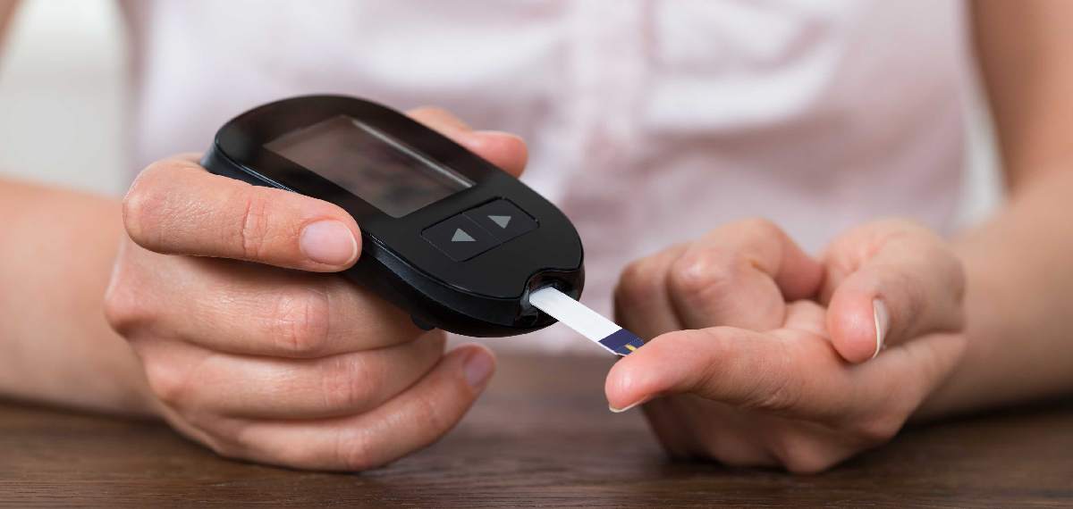 checking blood sugar at home