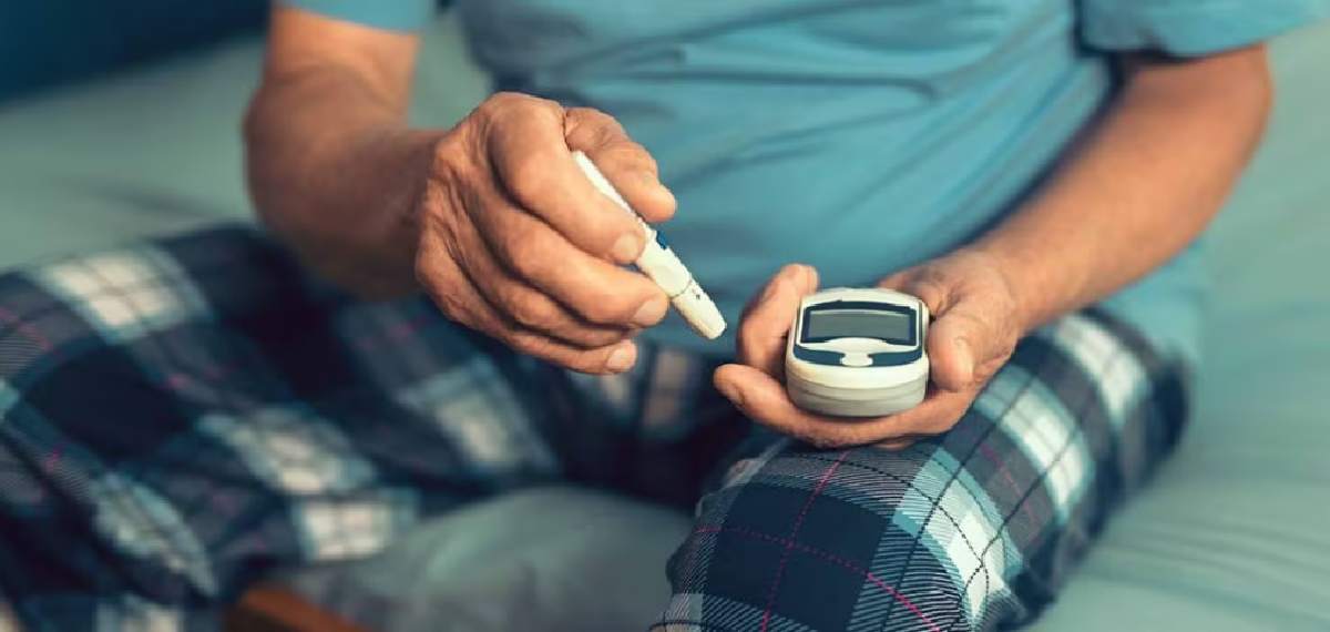 checking blood sugar at home