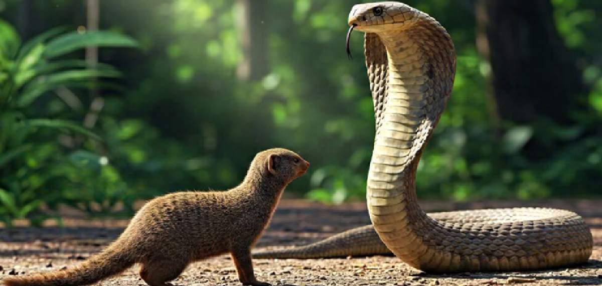 snake, venomous snake mongoose ,