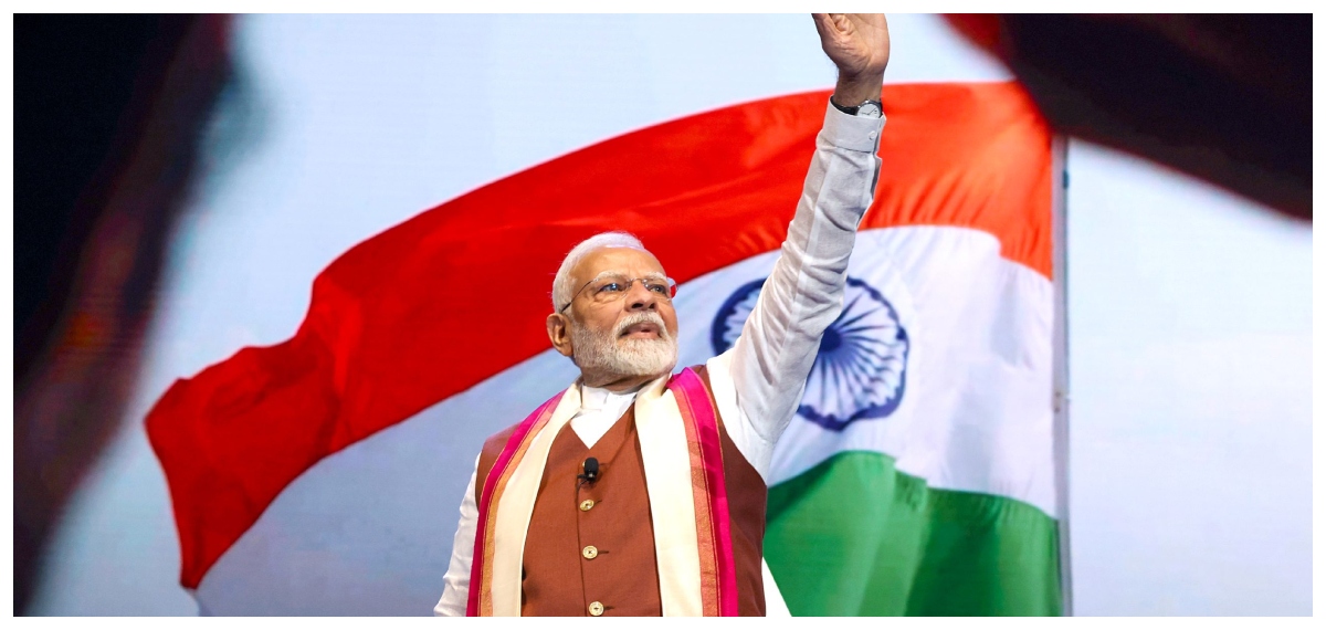 Modi with India flag