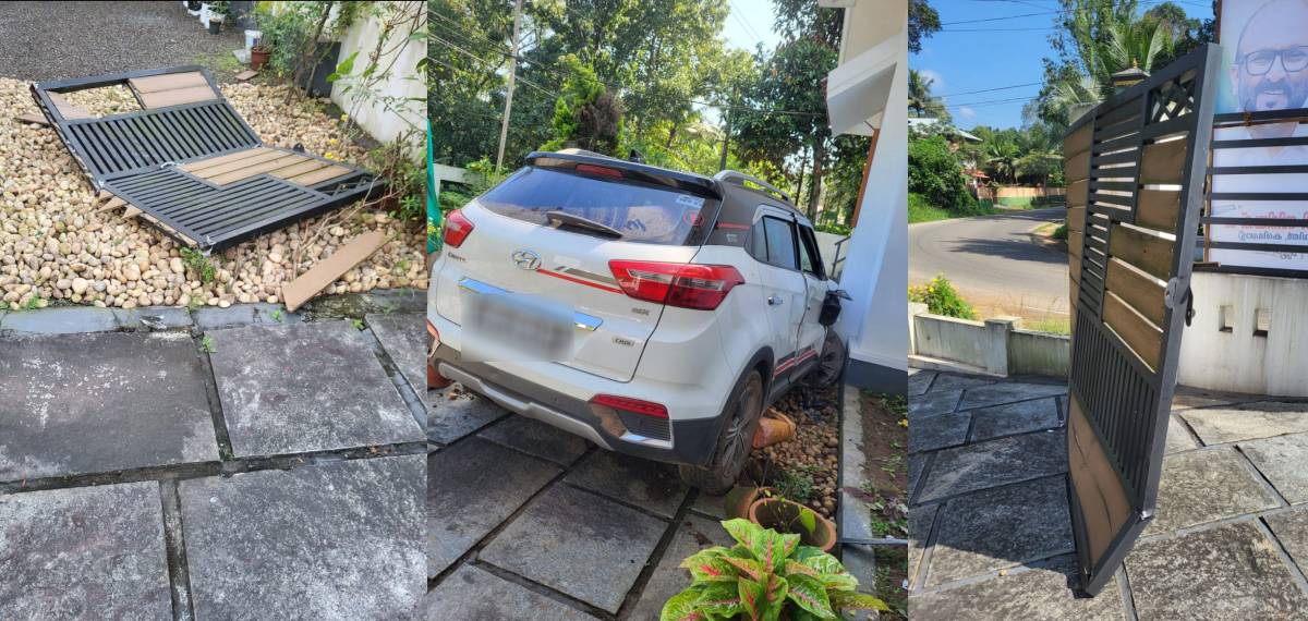 കോട്ടയത്ത് വയോധിക ഒറ്റയ്ക്ക് താമസിക്കുന്ന വീട്ടിലേക്ക് മദ്യലഹരിയിൽ കാറിടിച്ച് കയറ്റി