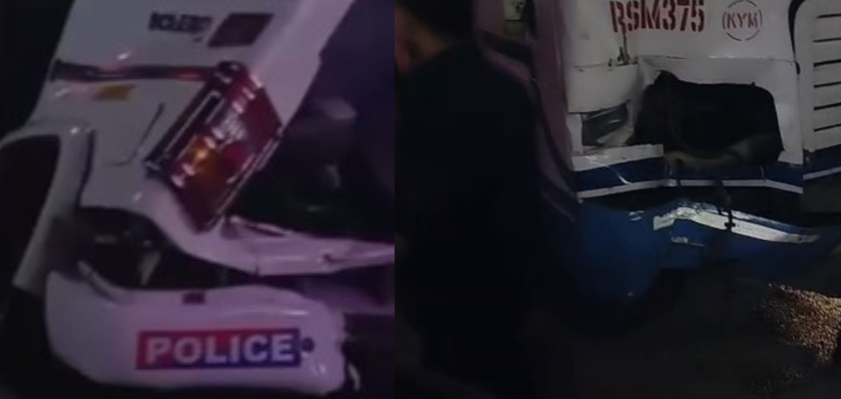 അടൂരില്‍ കെഎസ്ആര്‍ടിസി ബസ് പൊലീസ് ജീപ്പിലിടിച്ച് അപകടം; എഎസ്‌ഐയുടെ കൈക്ക് പരിക്ക്