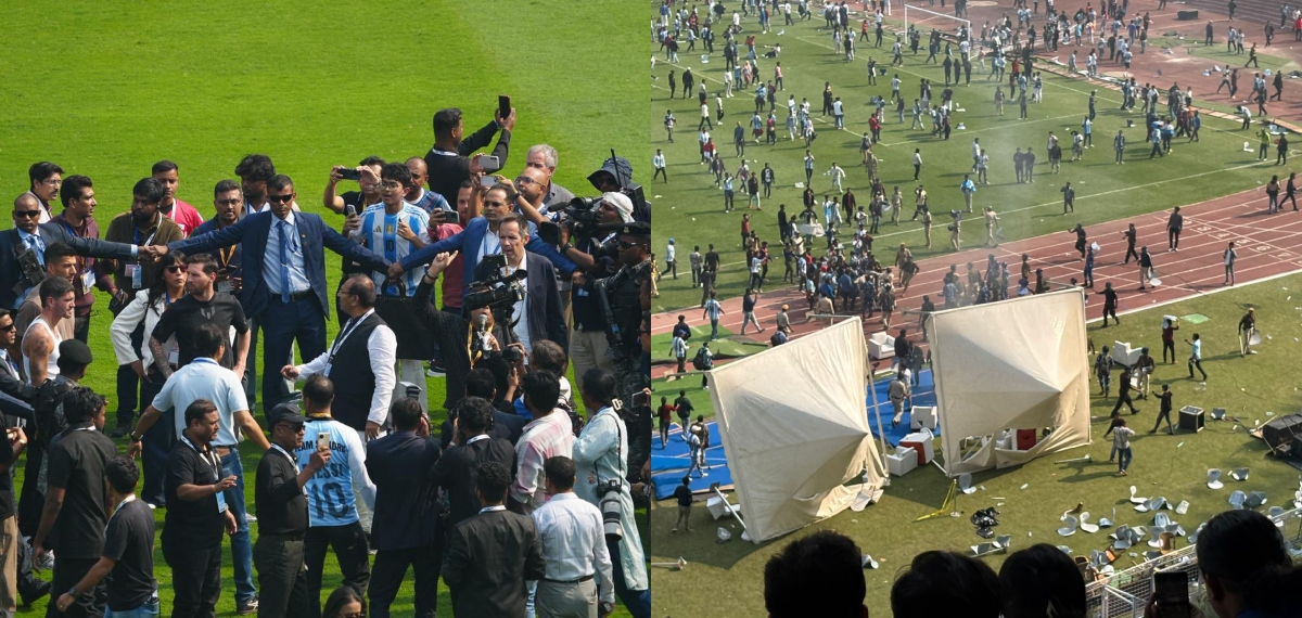 ഗ്രൗണ്ടിൽ നിറയെ VIP കൾ; മെസിയെ കാണുന്നില്ല; കൊൽക്കത്ത സ്റ്റേഡിയം അടിച്ചുതകർത്ത് ആരാധകർ