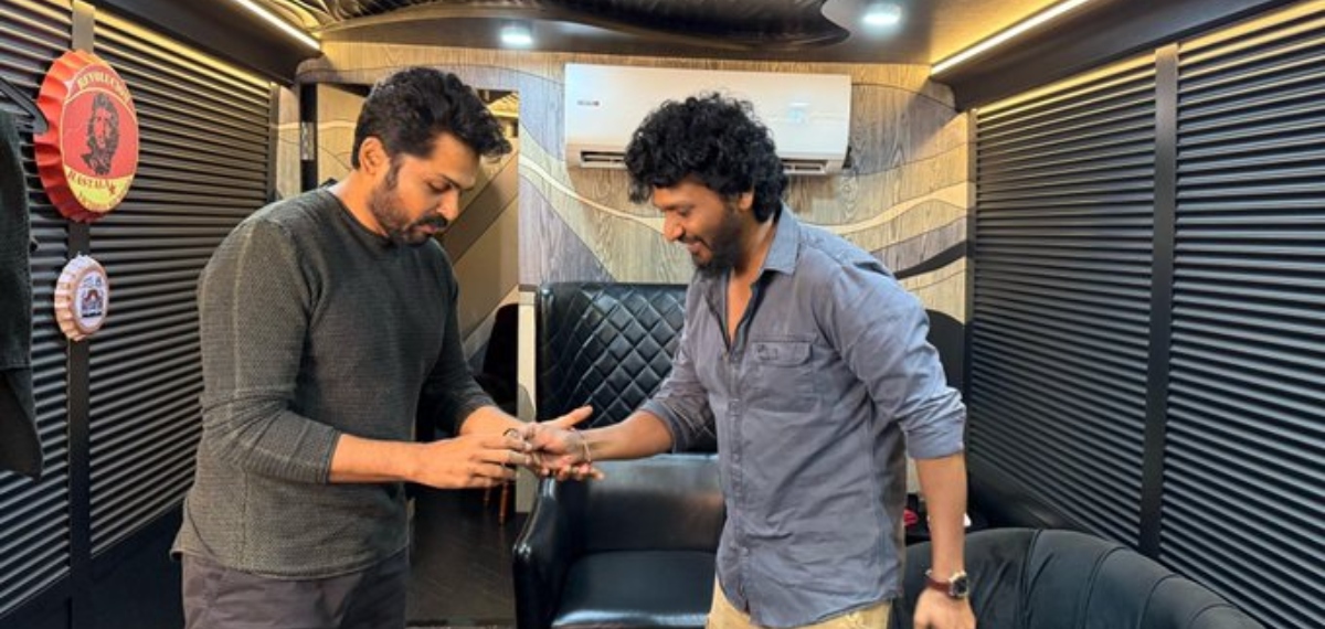 Lokesh Kanagaraj with karthi before kaithi 2 shooting