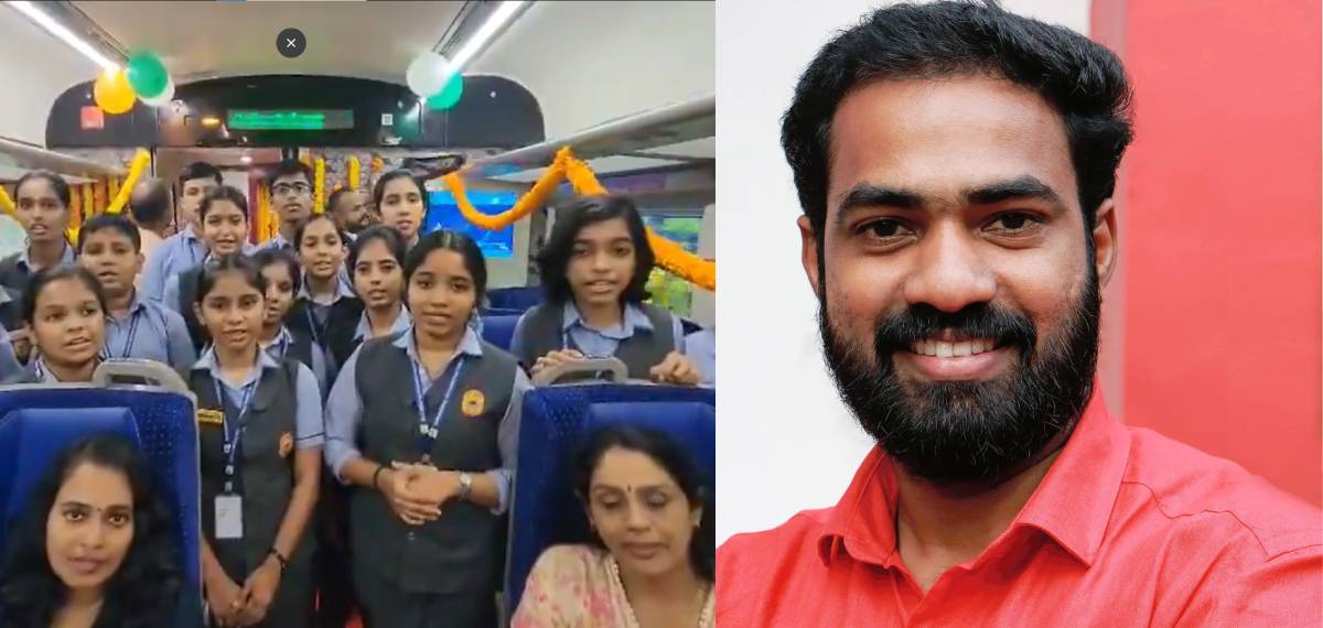 'നാഗ്പൂരിലെ അപ്പൂപ്പൻമാർ കൊടുത്തുവിട്ട പണം കൊണ്ടല്ല വന്ദേഭാരത് നിർമിച്ചത്'; ആർഎസ്എസ് ഗണഗീത വിവാദത്തിൽ സനോജ്